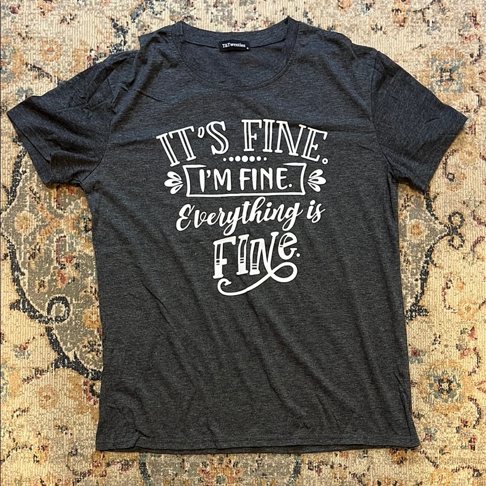 Gray Graphic Tee - It's Fine